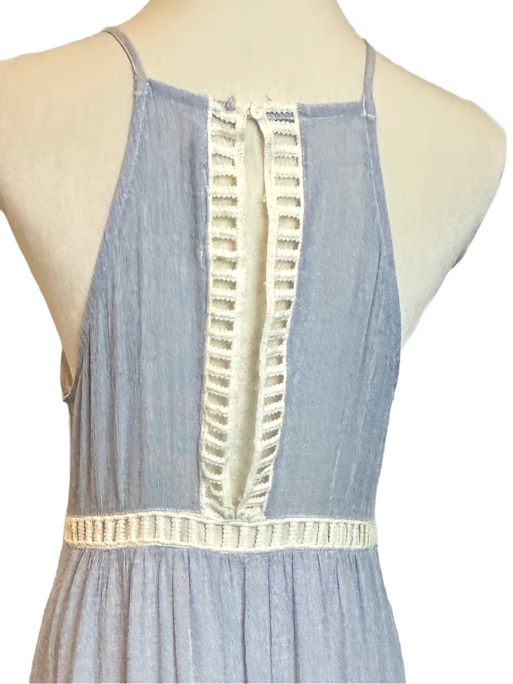 Doe & Rae Pale Blue Maxi Dress with Crochet Inset - Picture 5 of 13